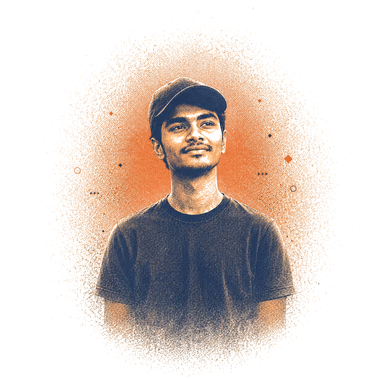 Risograph portrait illustration of MD Salman Farshi.